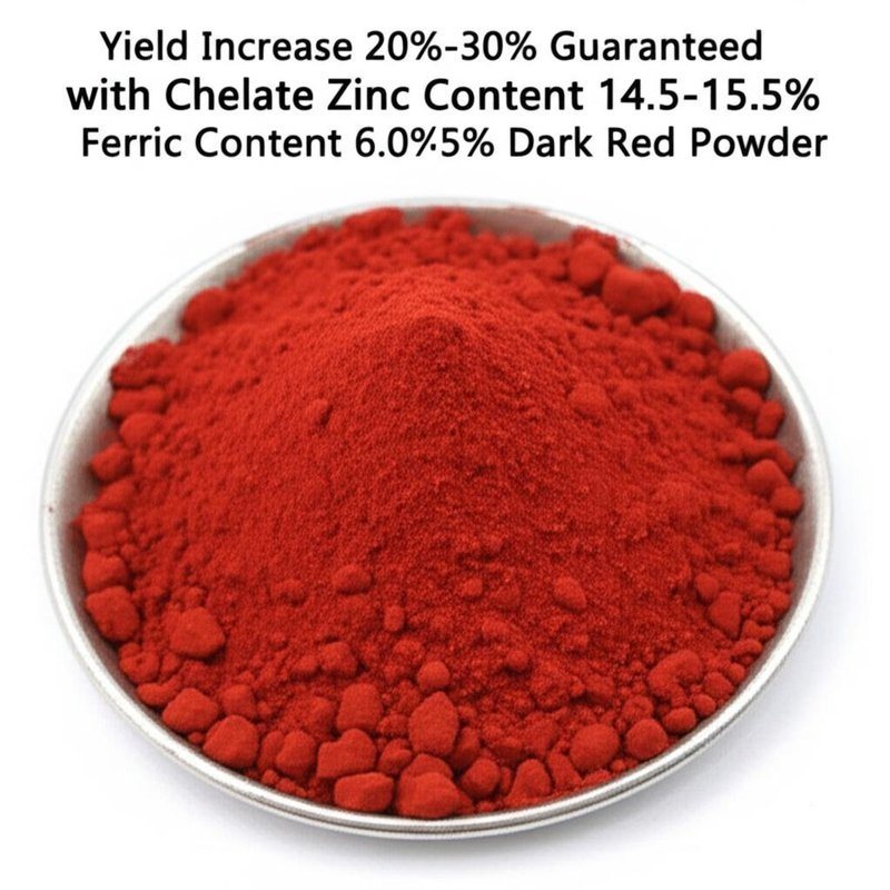 Yield Increase 20%-30% Guaranteed with Chelate Zinc Content 14.5-15.5% and Ferric Content 6.0%-6.5% in Dark Red Powder